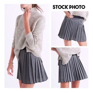 MADEWELL Holiday Pleated Pewter Charcoal Gray Shimmer Mini-Skirt #F9882 size 4